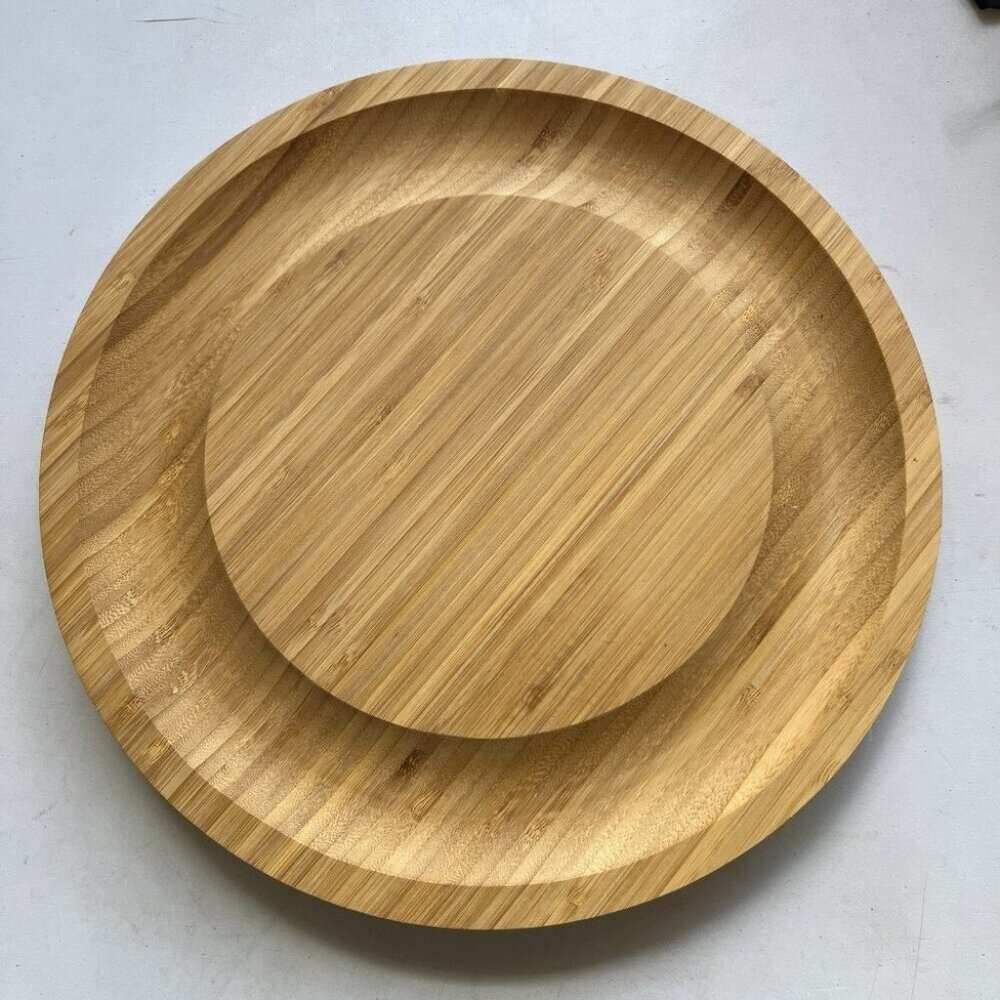 La Mongoose 13" x 13" Bamboo Cheese Cutting Board 4 pc Cutlery Set Charcuterie‎